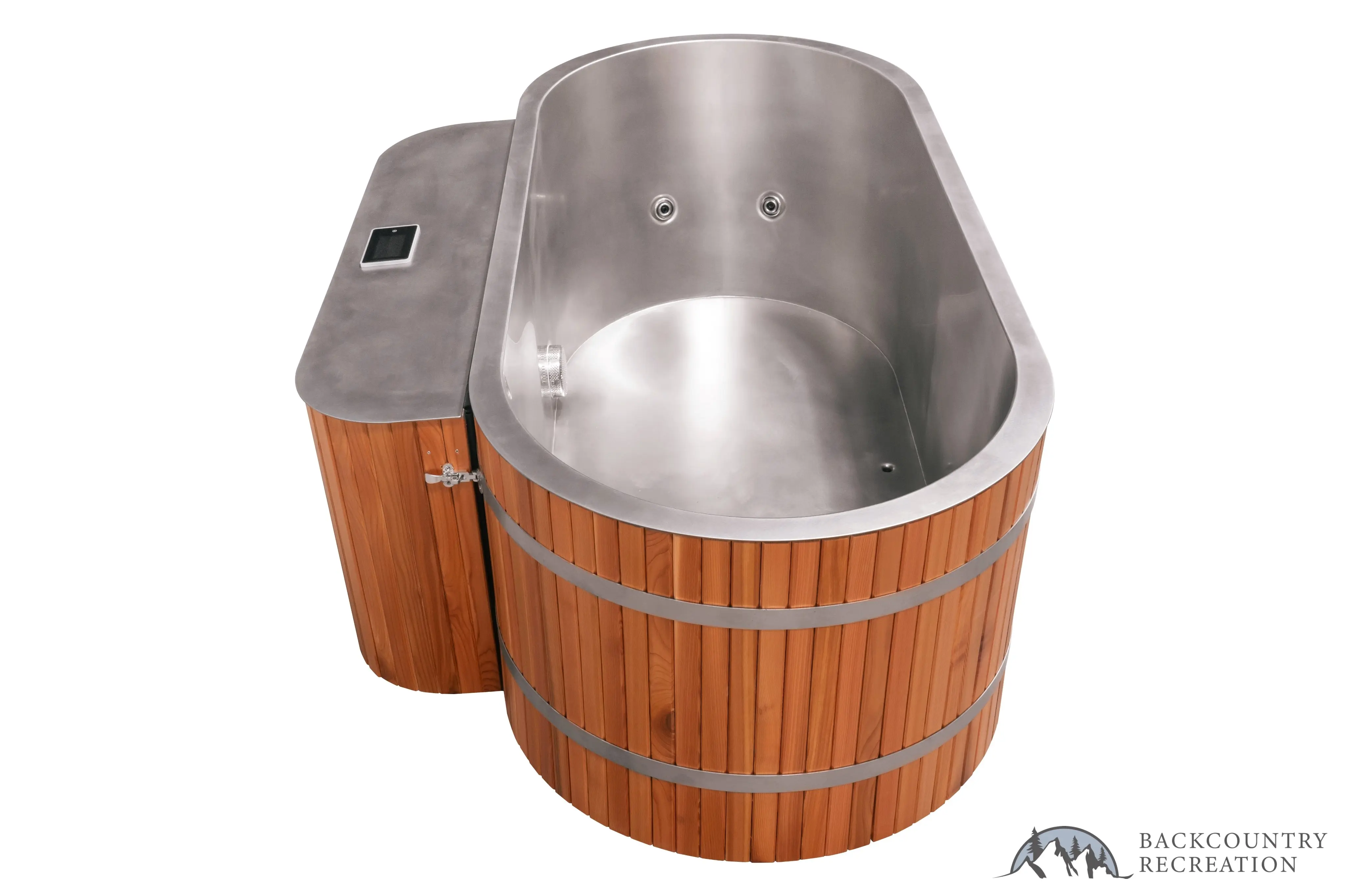 Lifetimer ™ Cedar Hot Tub  w/ Stainless Steel Liner - Electric  Heater (2 Person Deep) - Image 12