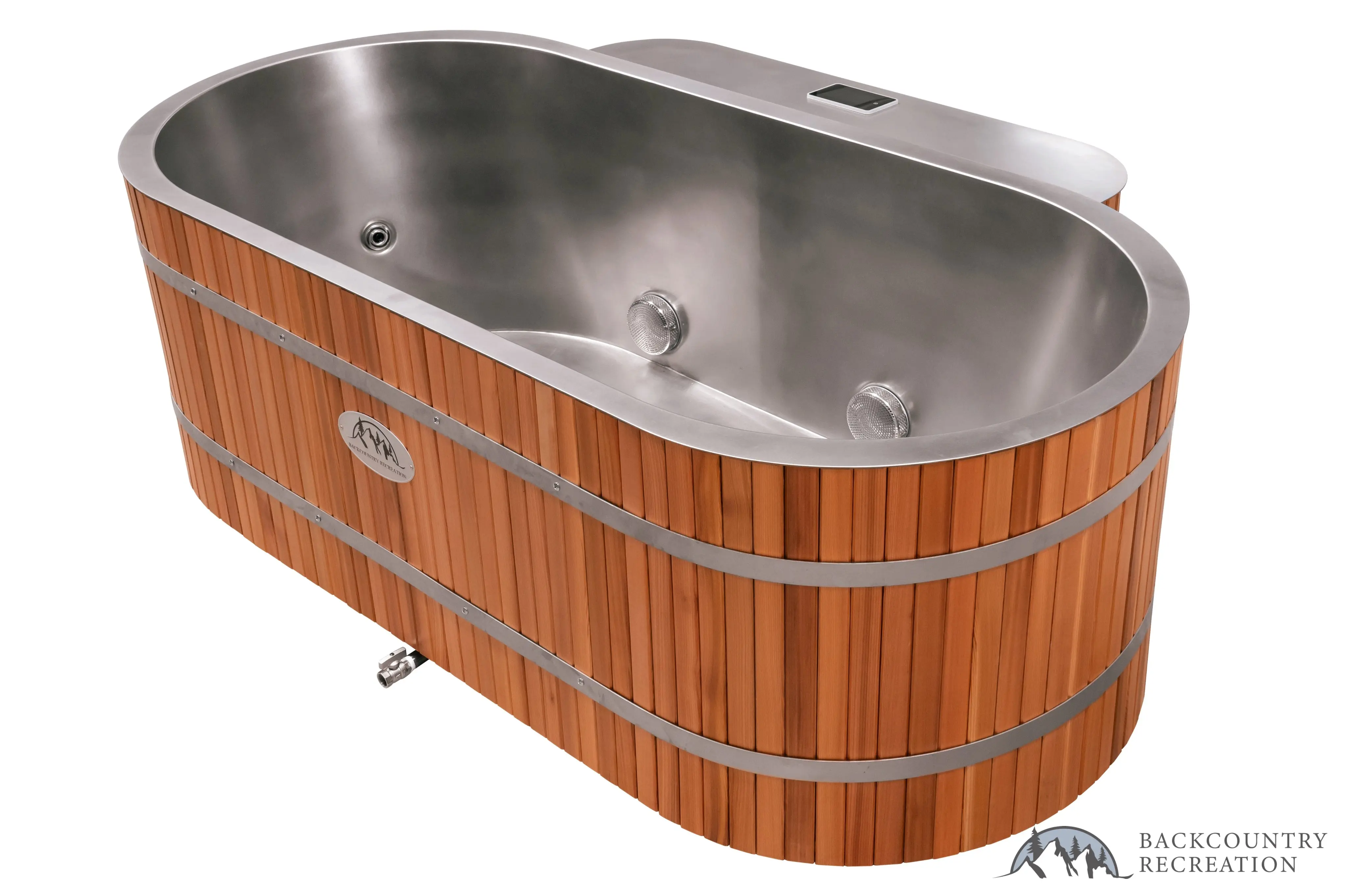 Lifetimer ™ Cedar Hot Tub  w/ Stainless Steel Liner - Electric  Heater (2 Person Deep) - Image 17