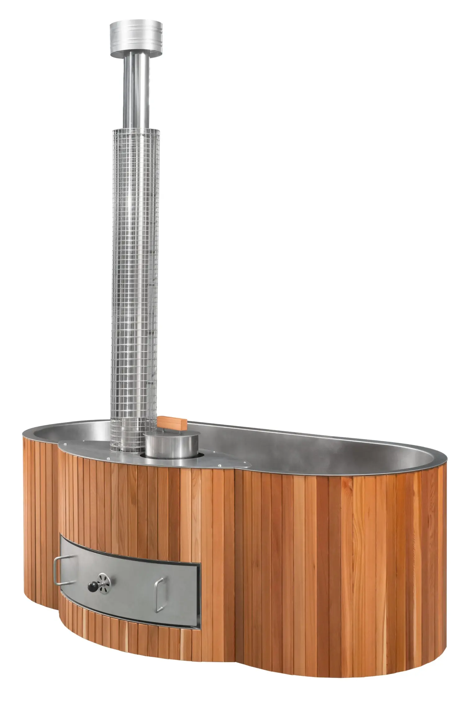Lifetimer ™ Cedar Hot Tub  w/ Stainless Steel Liner - Wood Fired (2 Person) - Image 15
