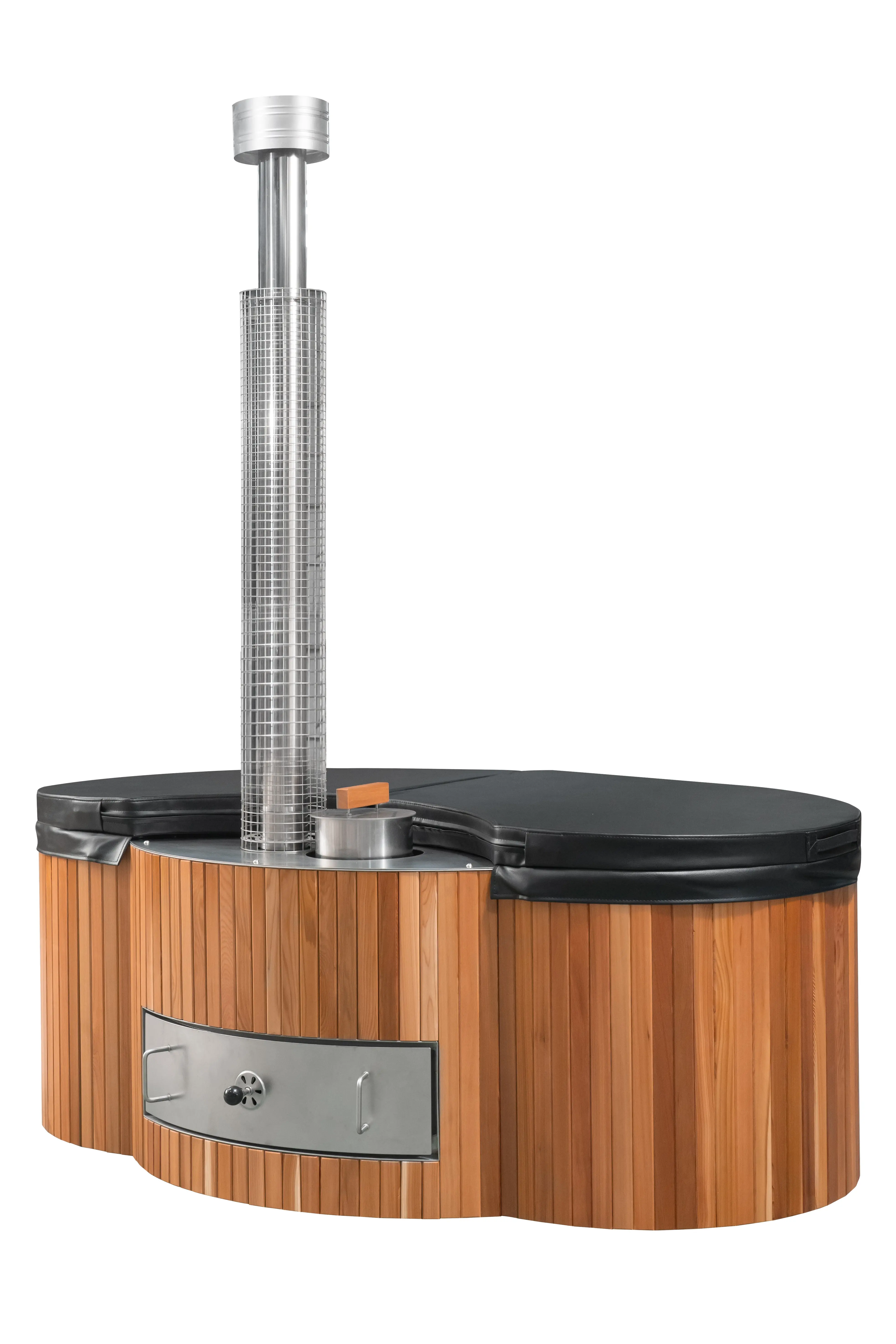 Lifetimer ™ Cedar Hot Tub  w/ Stainless Steel Liner - Wood Fired (2 Person) - Image 8