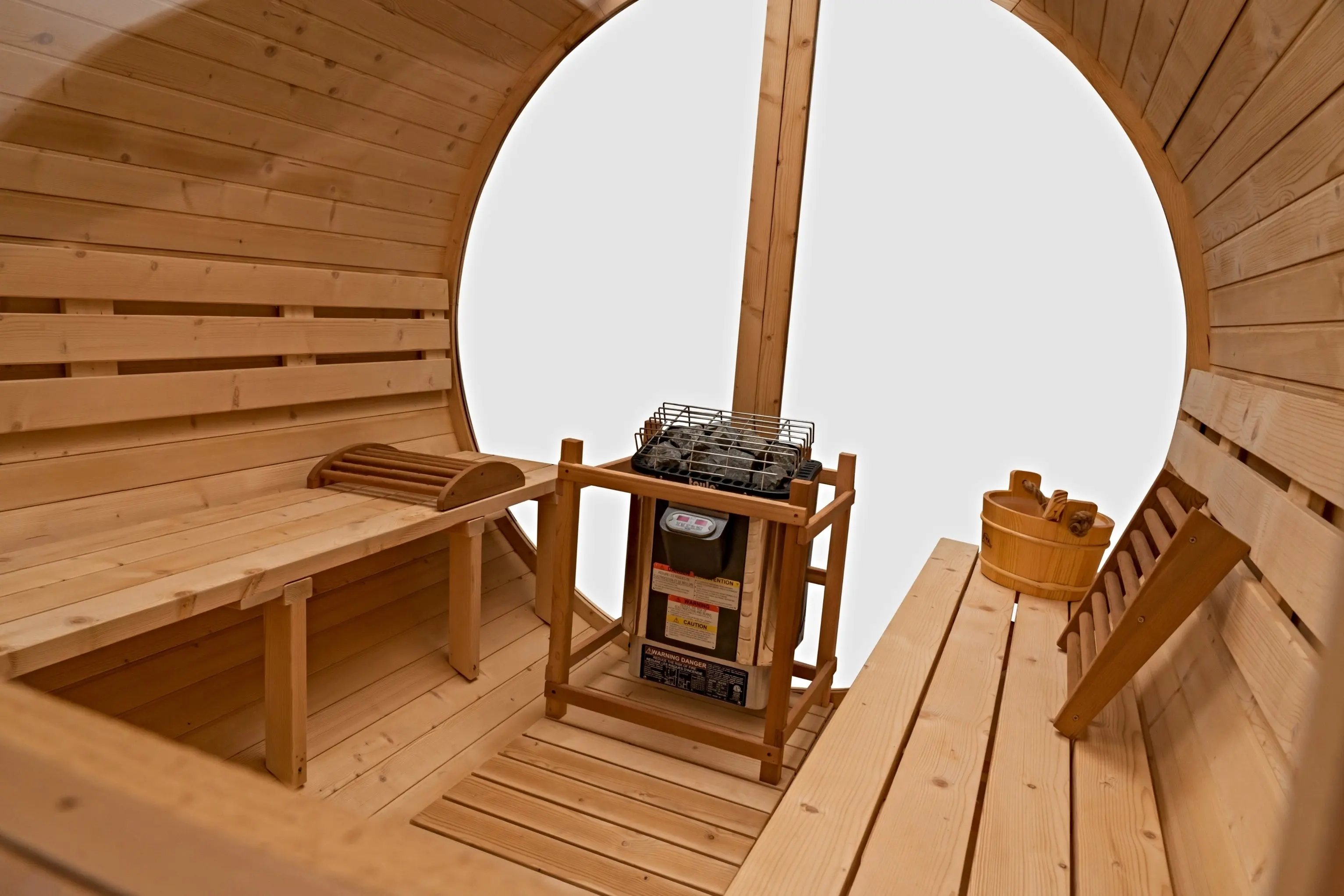 8 Ft Classic Thermowood Scenic View Barrel Sauna - 6-8 Person - Image 8